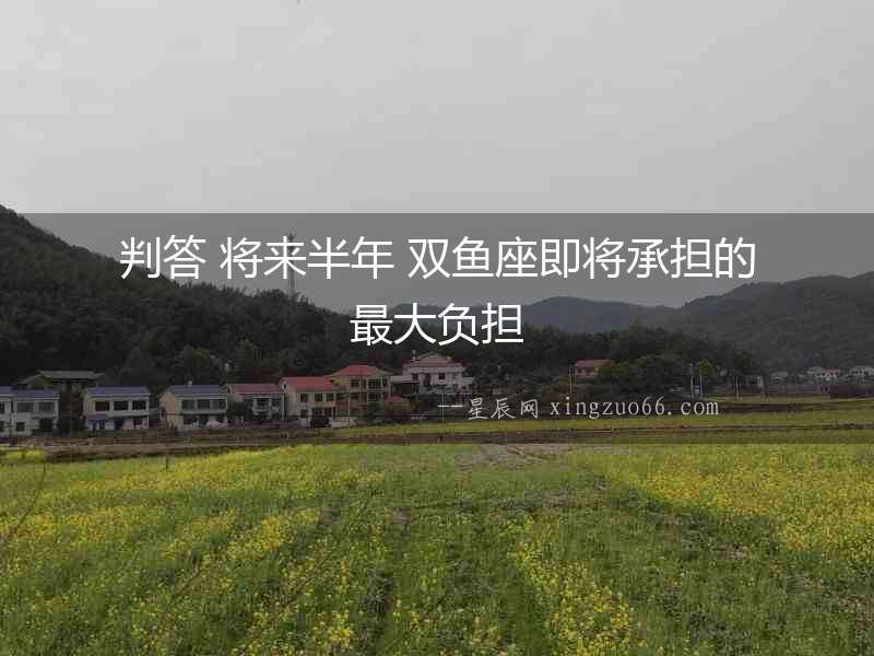 判答 將來半年 雙魚座即將承擔的最大負擔