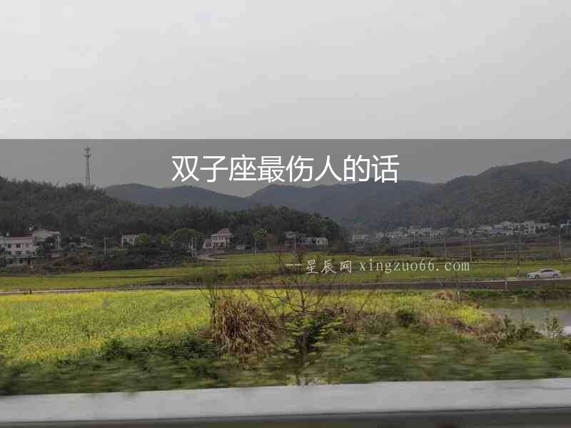 雙子座最傷人的話