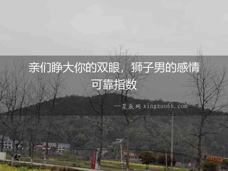 親們睜大你的雙眼，獅子男的感情可靠指數