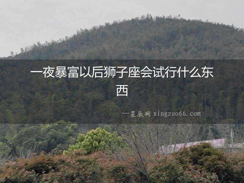 一夜暴富以后獅子座會(huì)試行什么東西