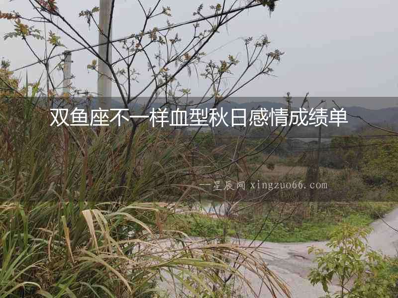 雙魚座不一樣血型秋日感情成績單