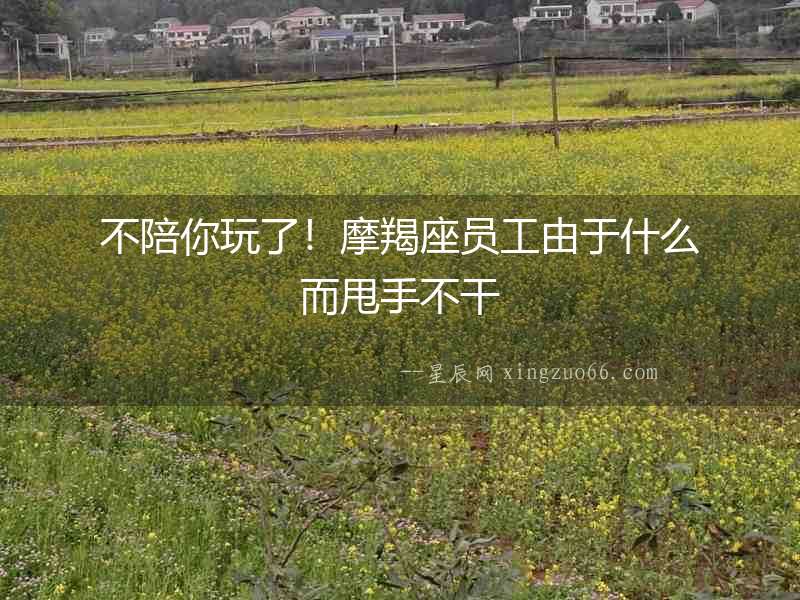 不陪你玩了！摩羯座員工由于什么而甩手不干