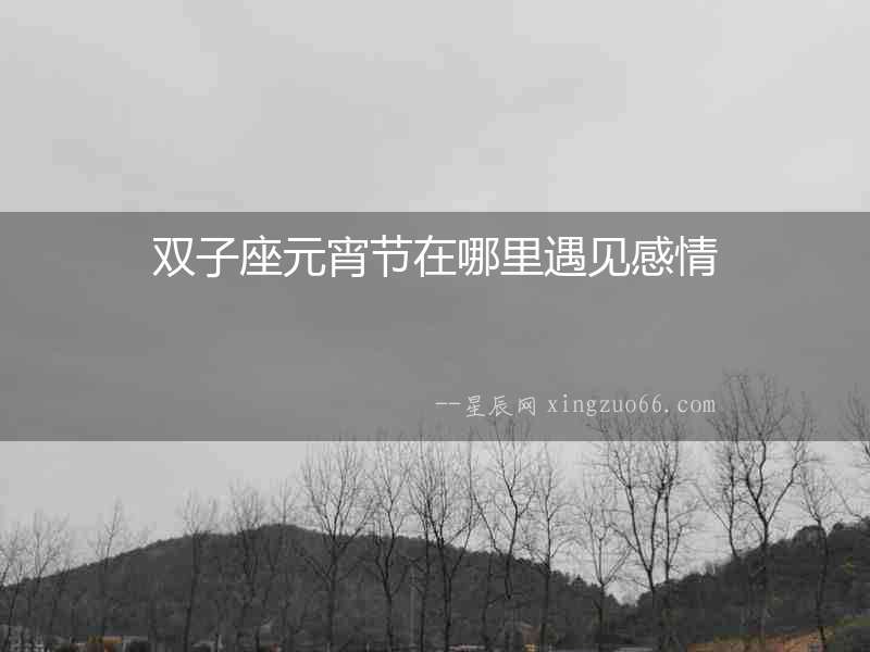 雙子座元宵節在哪里遇見感情