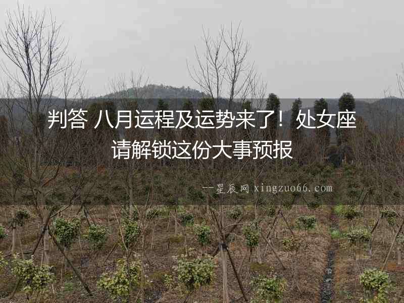 判答 八月運程及運勢來了！處女座請解鎖這份大事預報