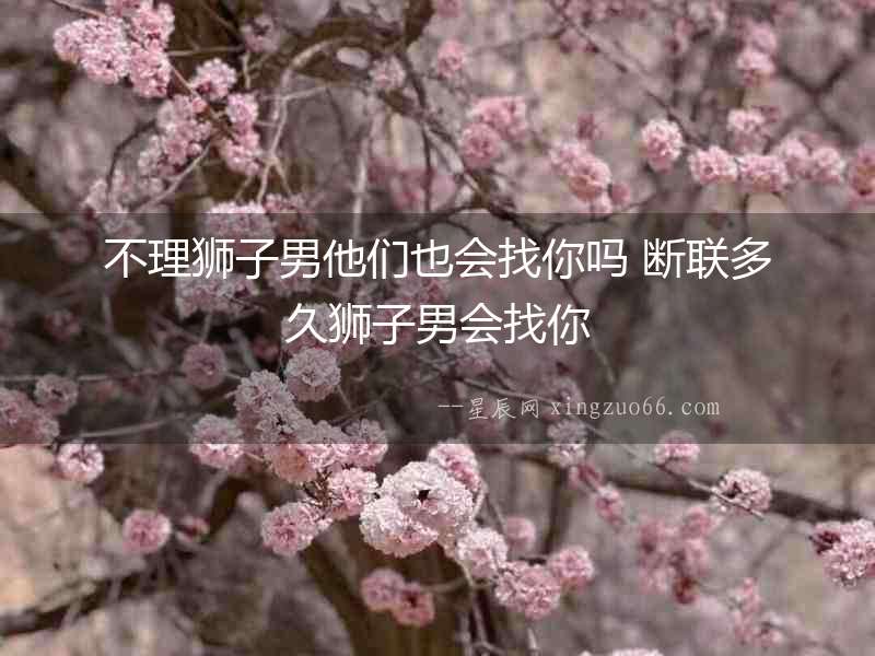不理獅子男他們也會找你嗎 斷聯多久獅子男會找你