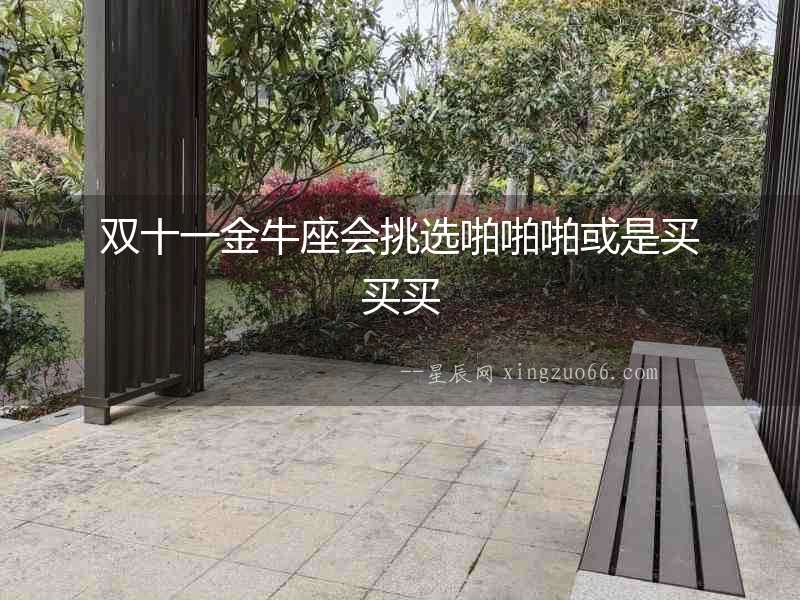 雙十一金牛座會(huì)挑選啪啪啪或是買買買