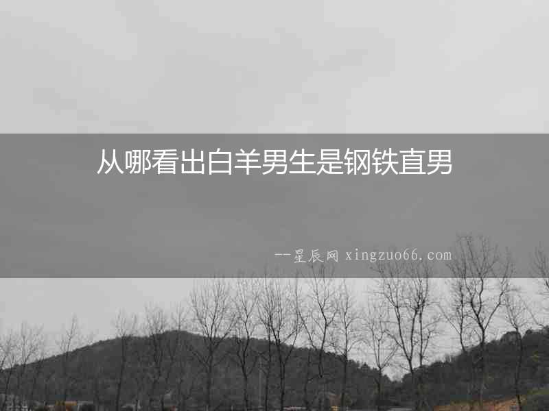 從哪看出白羊男生是鋼鐵直男