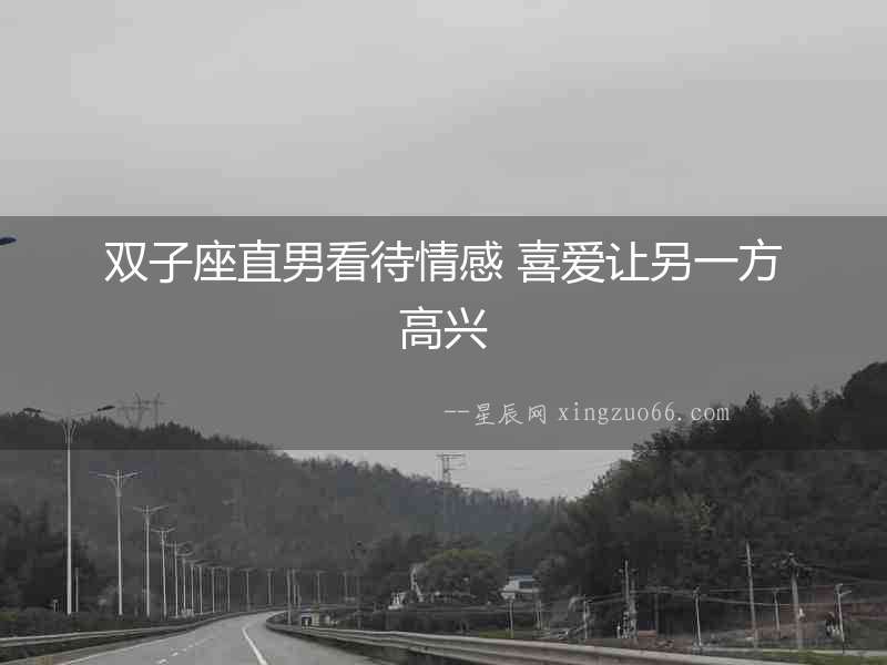 雙子座直男看待情感 喜愛讓另一方高興