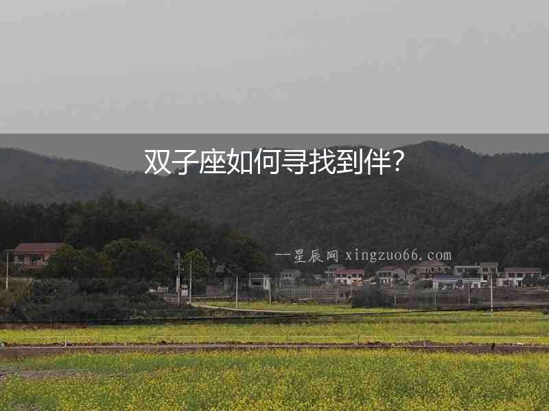雙子座如何尋找到伴？