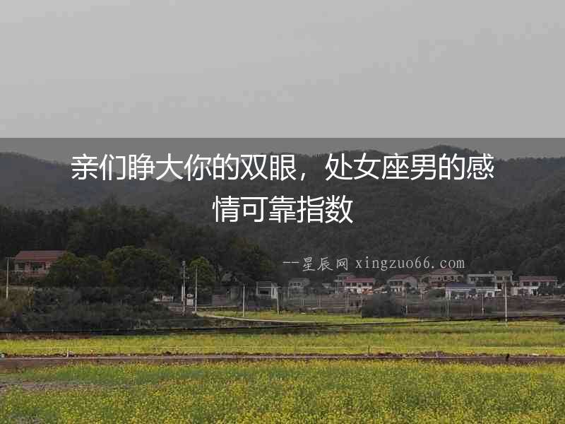 親們睜大你的雙眼，處女座男的感情可靠指數