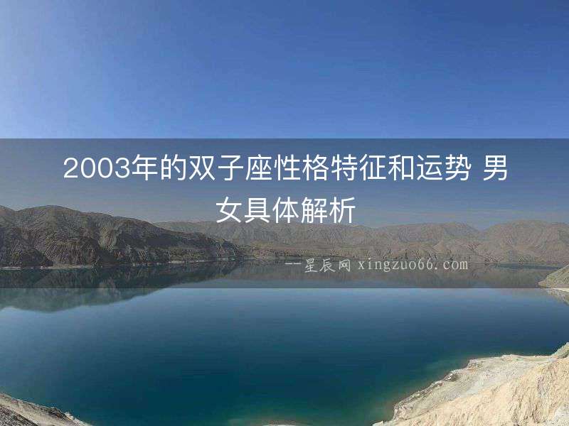 2003年的雙子座性格特征和運勢 男女具體解析