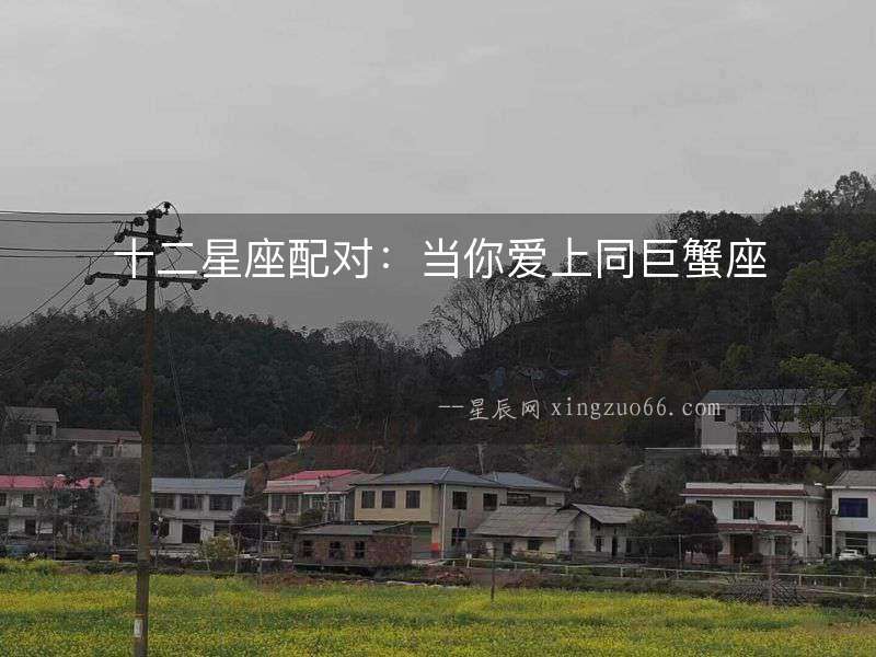 十二星座配對：當你愛上同巨蟹座