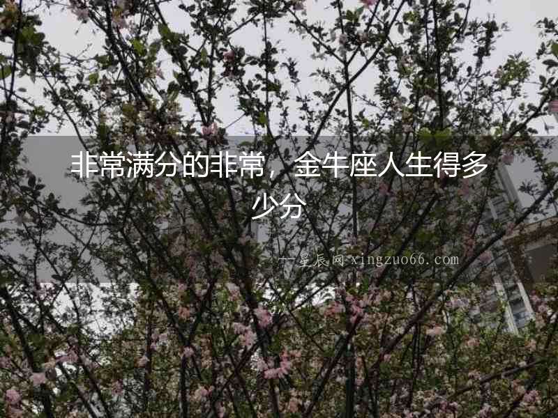 非常滿分的非常，金牛座人生得多少分