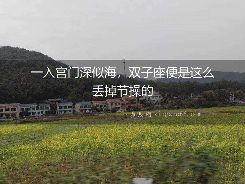 一入宮門深似海，雙子座便是這么丟掉節操的