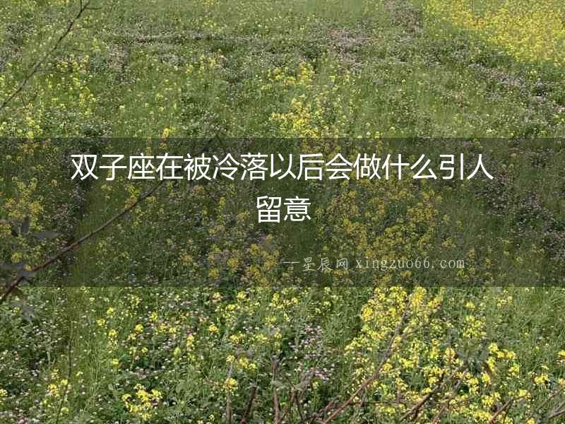雙子座在被冷落以后會(huì)做什么引人留意