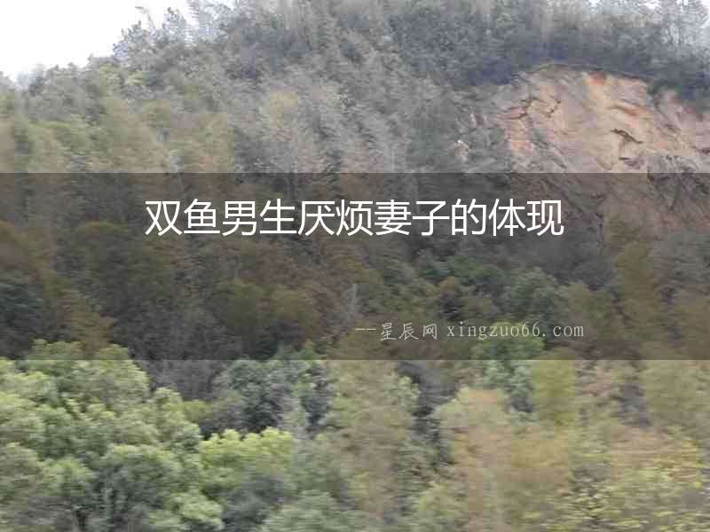 雙魚男生厭煩妻子的體現
