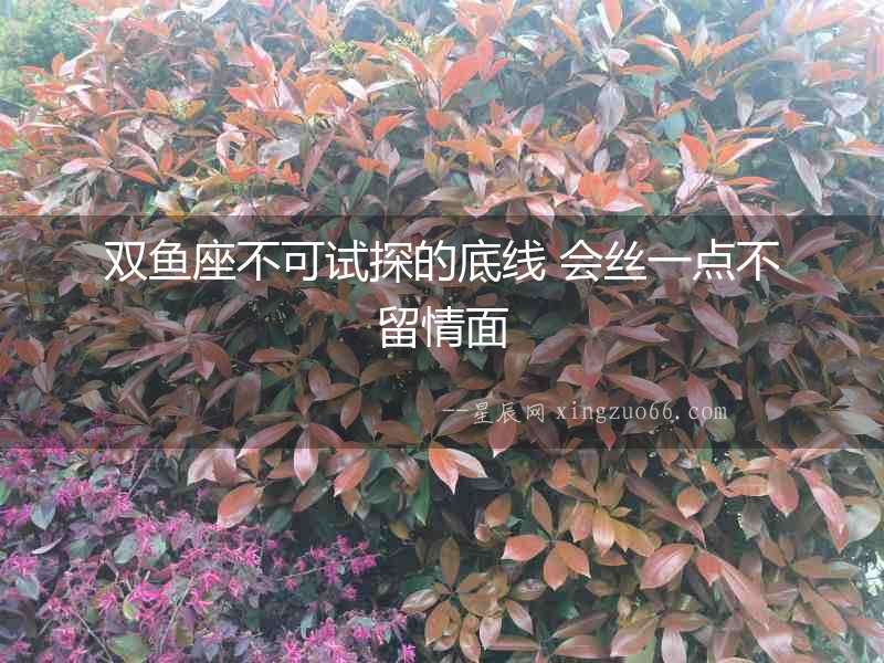 雙魚座不可試探的底線 會絲一點不留情面