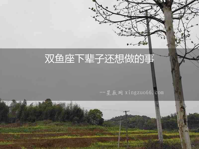 雙魚座下輩子還想做的事