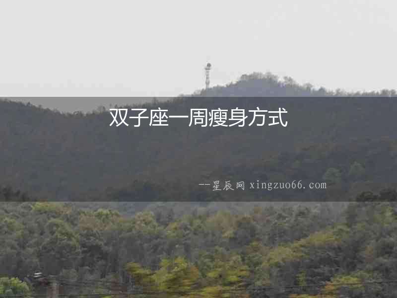 雙子座一周瘦身方式