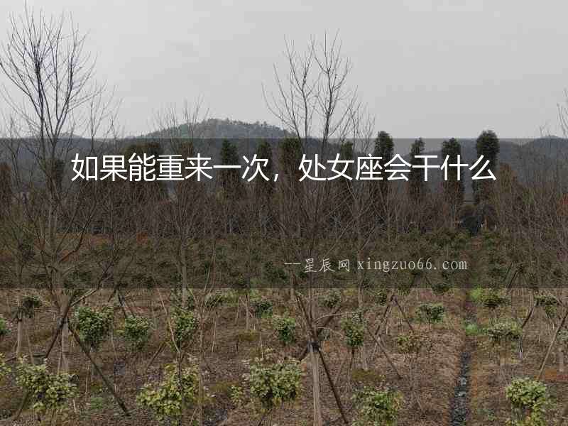 如果能重來一次，處女座會干什么