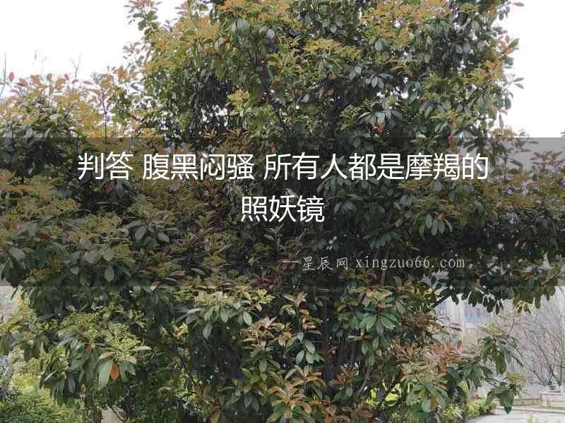 判答 腹黑悶騷 所有人都是摩羯的照妖鏡