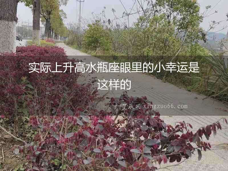 實際上升高水瓶座眼里的小幸運是這樣的