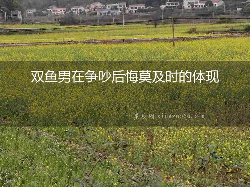 雙魚男在爭吵后悔莫及時的體現(xiàn)