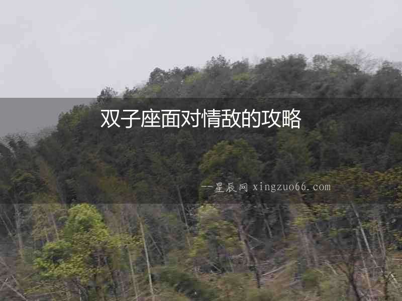 雙子座面對情敵的攻略