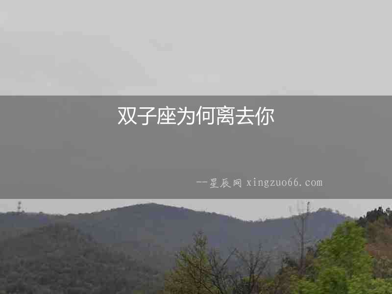 雙子座為何離去你
