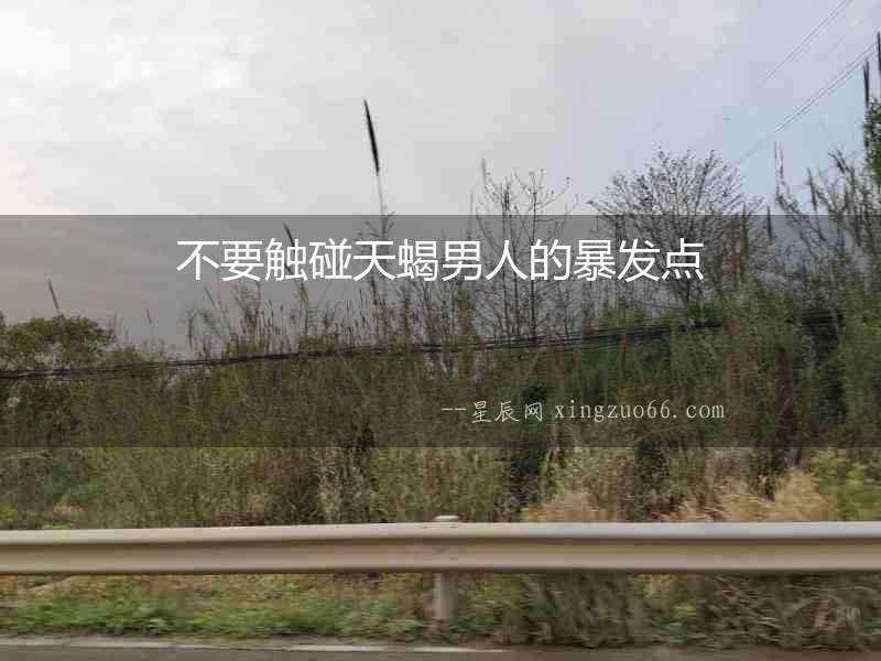 不要觸碰天蝎男人的暴發點