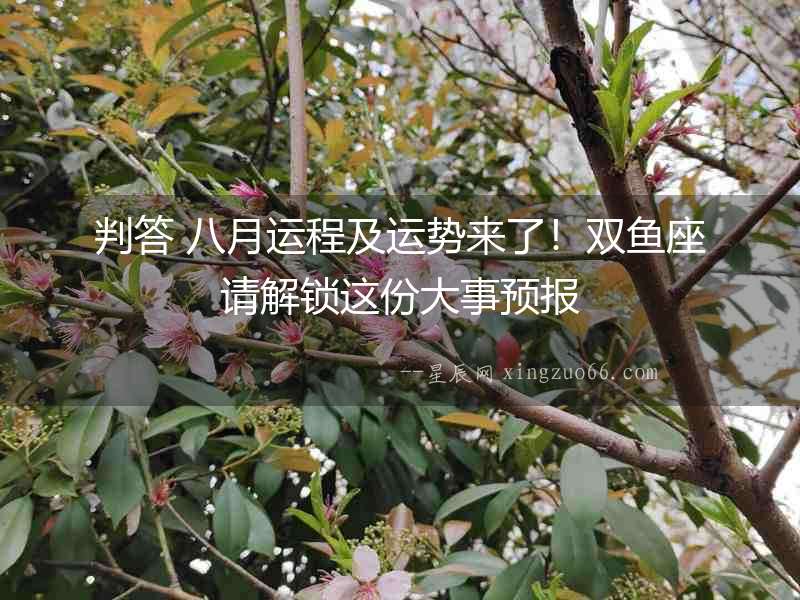 判答 八月運程及運勢來了！雙魚座請解鎖這份大事預報