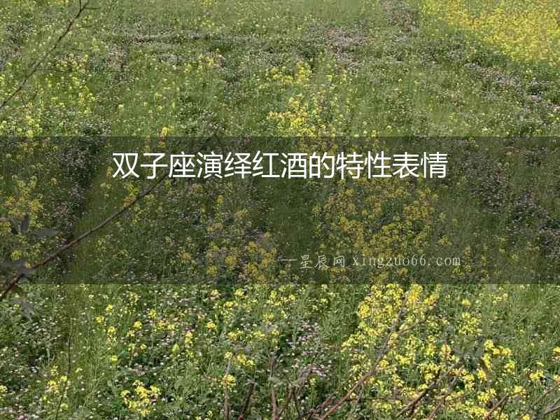 雙子座演繹紅酒的特性表情