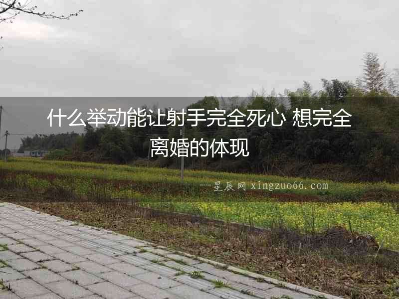 什么舉動能讓射手完全死心 想完全離婚的體現