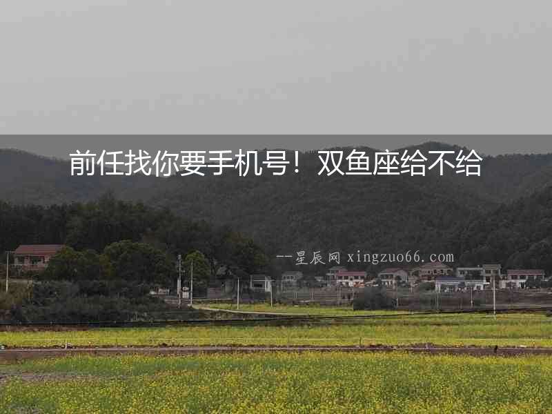 前任找你要手機號！雙魚座給不給