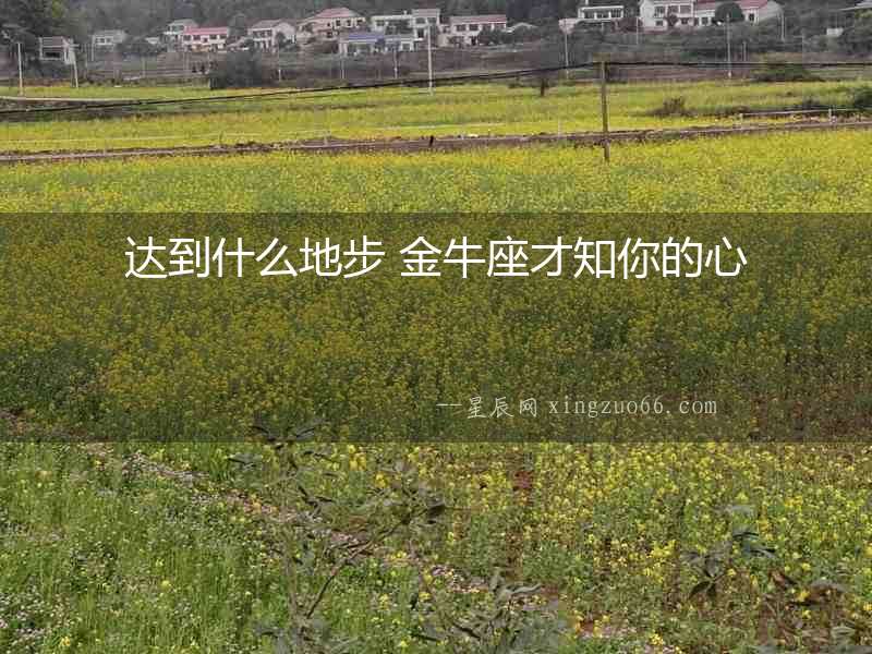 達到什么地步 金牛座才知你的心