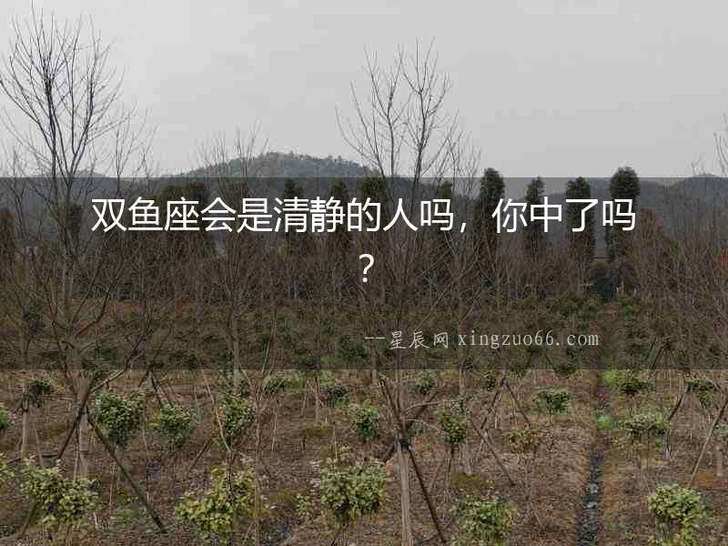 雙魚座會是清靜的人嗎，你中了嗎？