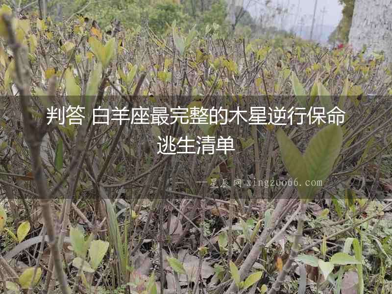判答 白羊座最完整的木星逆行保命逃生清單