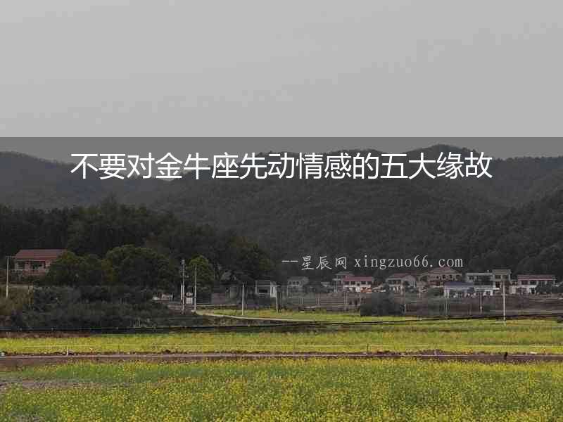 不要對金牛座先動情感的五大緣故