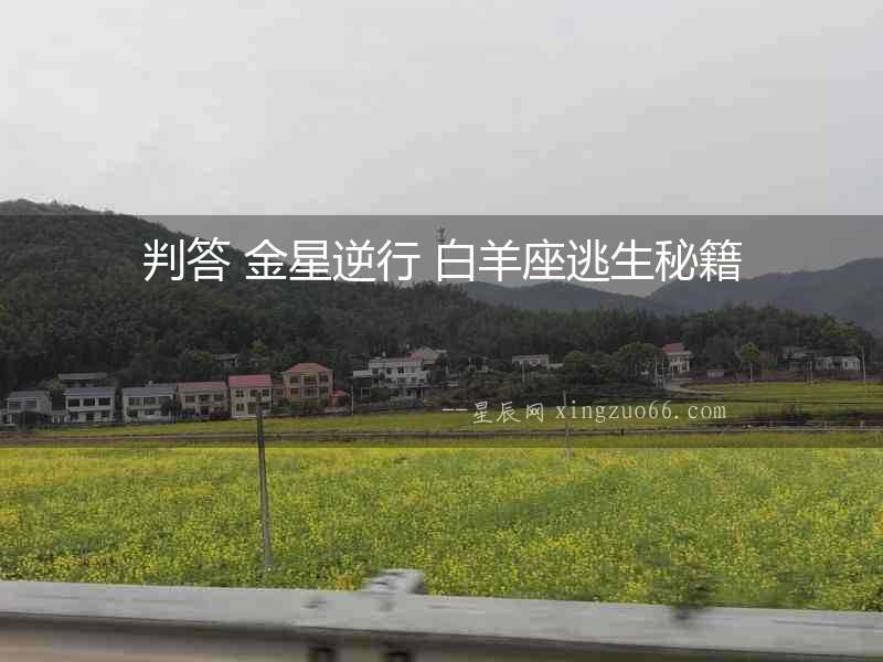 判答 金星逆行 白羊座逃生秘籍