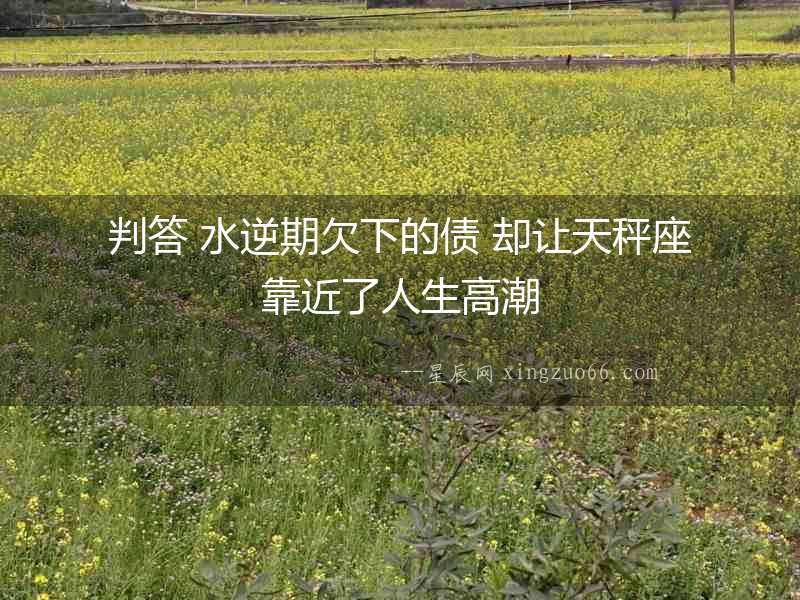 判答 水逆期欠下的債 卻讓天秤座靠近了人生高潮