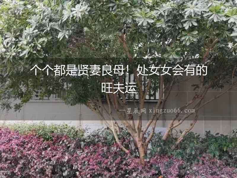 個個都是賢妻良母！處女女會有的旺夫運