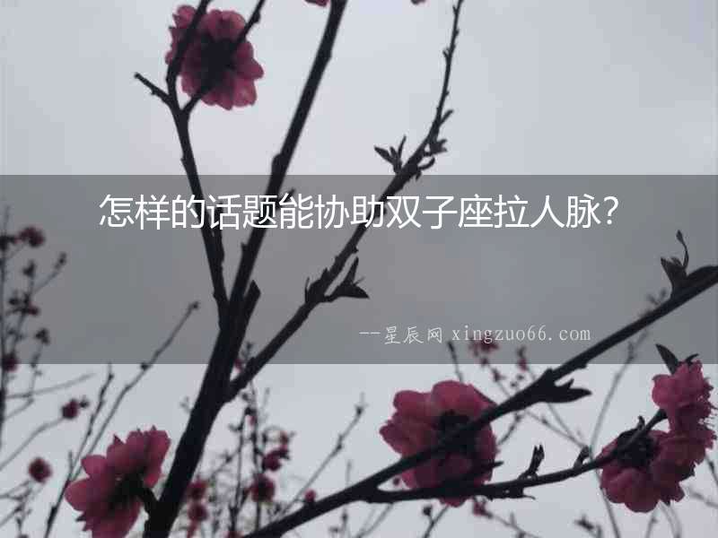 怎樣的話題能協助雙子座拉人脈？