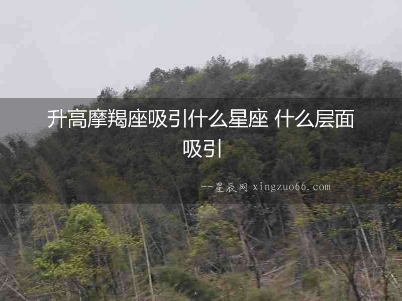 升高摩羯座吸引什么星座 什么層面吸引