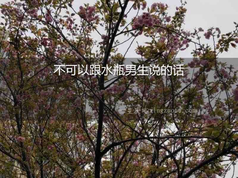 不可以跟水瓶男生說的話