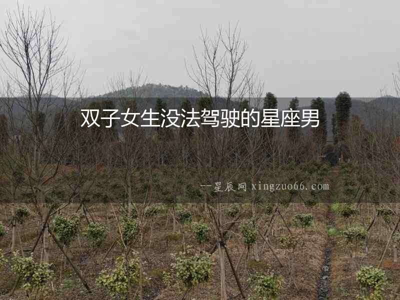雙子女生沒法駕駛的星座男