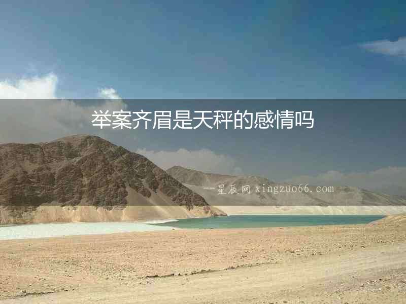 舉案齊眉是天秤的感情嗎