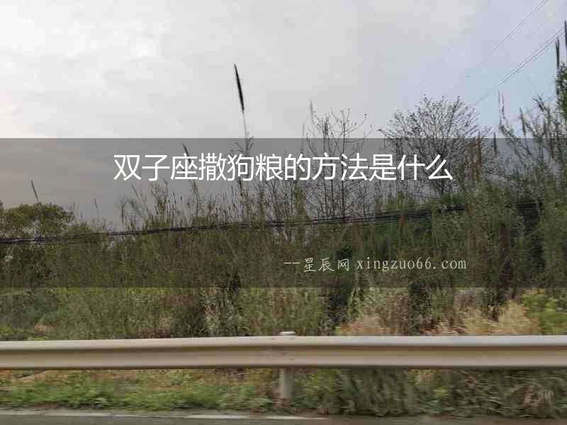 雙子座撒狗糧的方法是什么