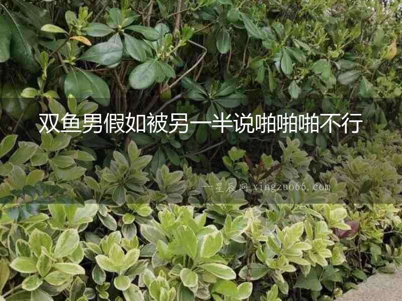 雙魚男假如被另一半說啪啪啪不行
