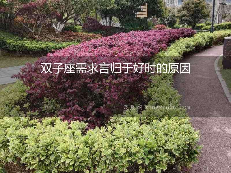 雙子座需求言歸于好時的原因