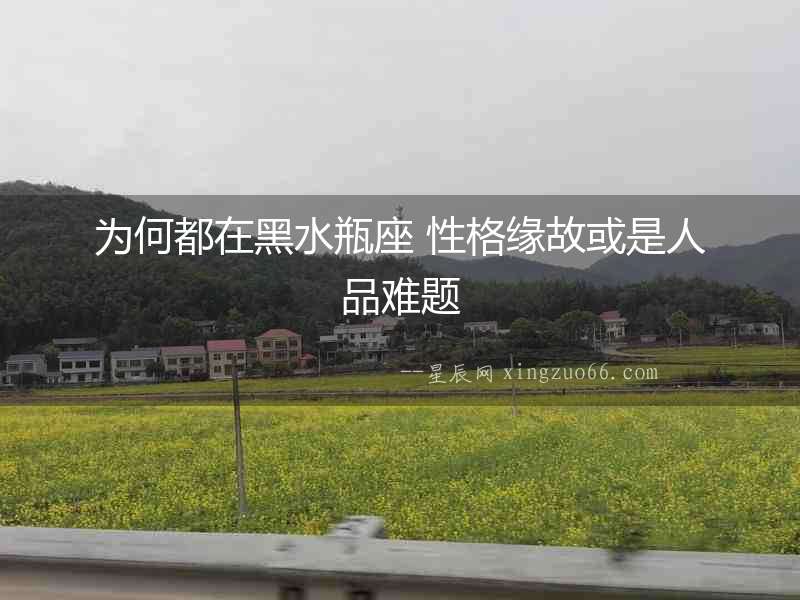 為何都在黑水瓶座 性格緣故或是人品難題